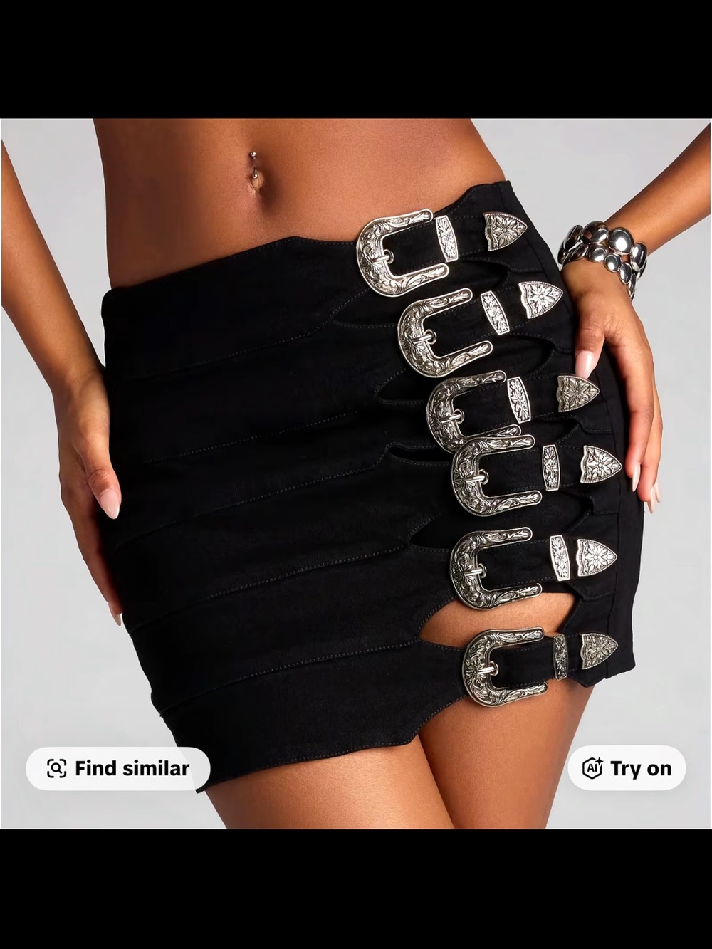 Buckle Down Hogh Rise Denim Skort
